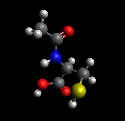 NAC Molecule Ball and Stick Model