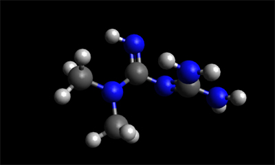 Metformin  Molecule Ball and Stick Model