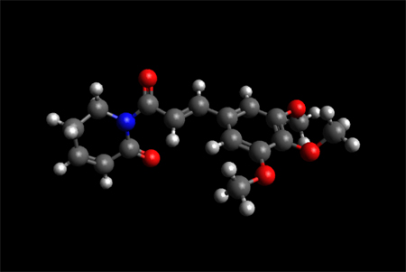 Piperlongumine Molecule Ball and Stick Model