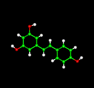 Resveratrol Molecule Ball and Stick Model