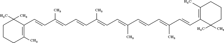 Beta Carotene Molecular Structure