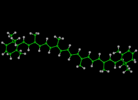 Bet Carotene molecule ball and stick