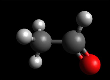 Acetylaldehyde Molecule Ball and Stick Model