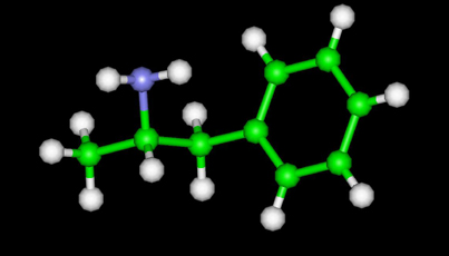 The Amphetamine Molecule Ball and stick Model