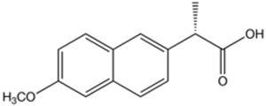 Naproxen Molekylens molekylstruktur