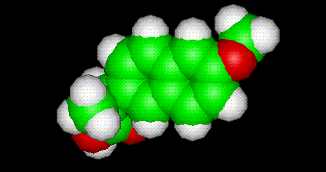 Naproxen Molecule Ball and Spacefill/CPK