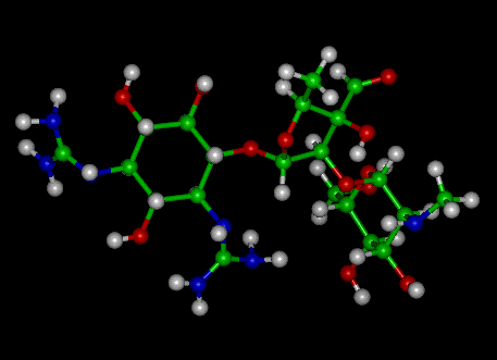 Streptomycin Molecule Ball and Stick Model