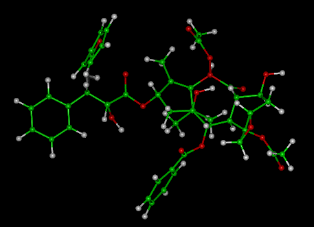 Taxol Molecule Ball and Stick Model