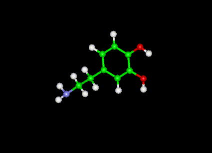 adrenalin, Epinephrine Molecule Ball and Stick Model
