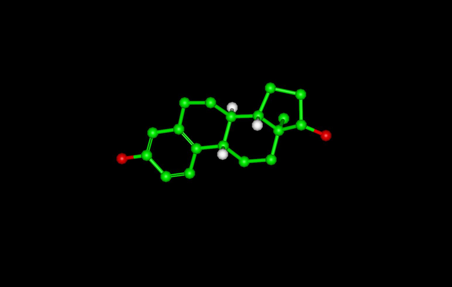 Estrogen molecule ball and stick model