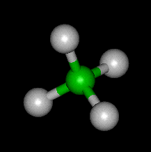 Methane  Molecule Ball and Stick Model