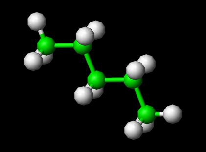 Propane Molecule Ball and Stick Model