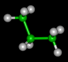 Propane Molecule Ball and Stick Model