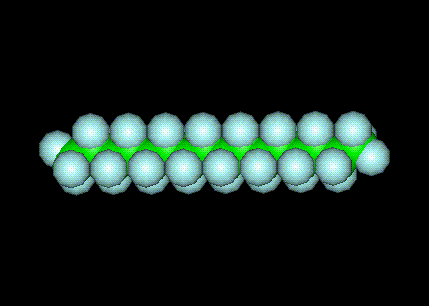 Teflon Molecule Ball and Stick Model