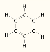Benzene Structure showing double bonds