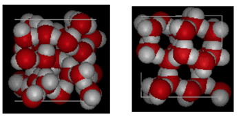 watermolecule  and ice molecule comparison